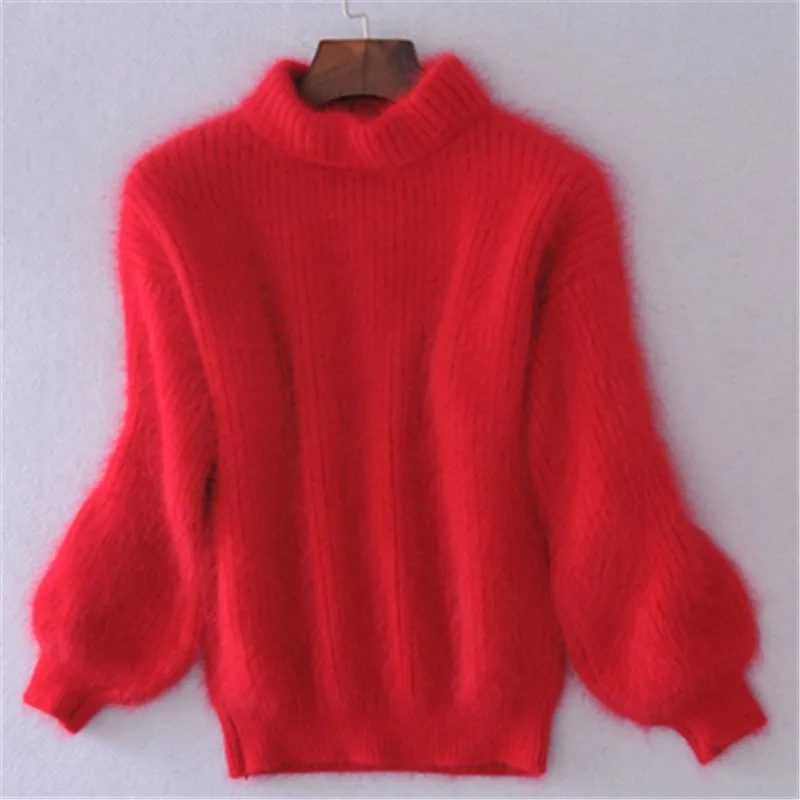 Dames gezellige fluffy trui - moderne relaxte pasvorm vintage-stijl pullover - Bakkermode.nl