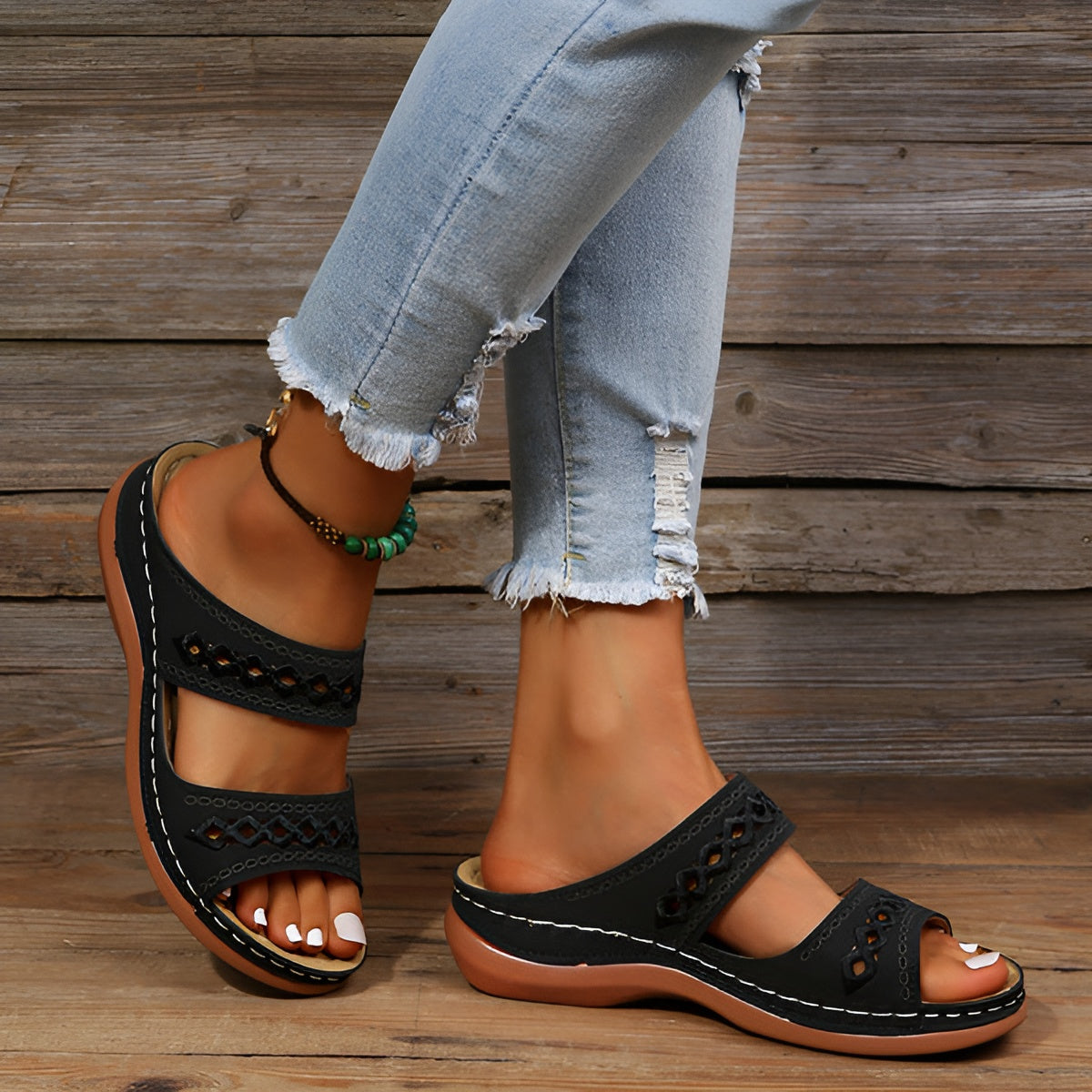 Dames wedge sandalen met orthopedische ondersteuning voor dagelijks gebruik - stijlvolle en fijne schoenen