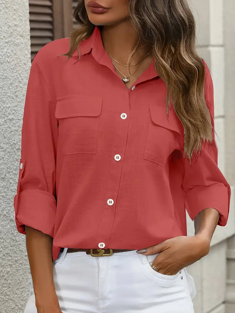 Damesblouse lichte button-up casual - veelzijdige everyday stijl voor vrouwen