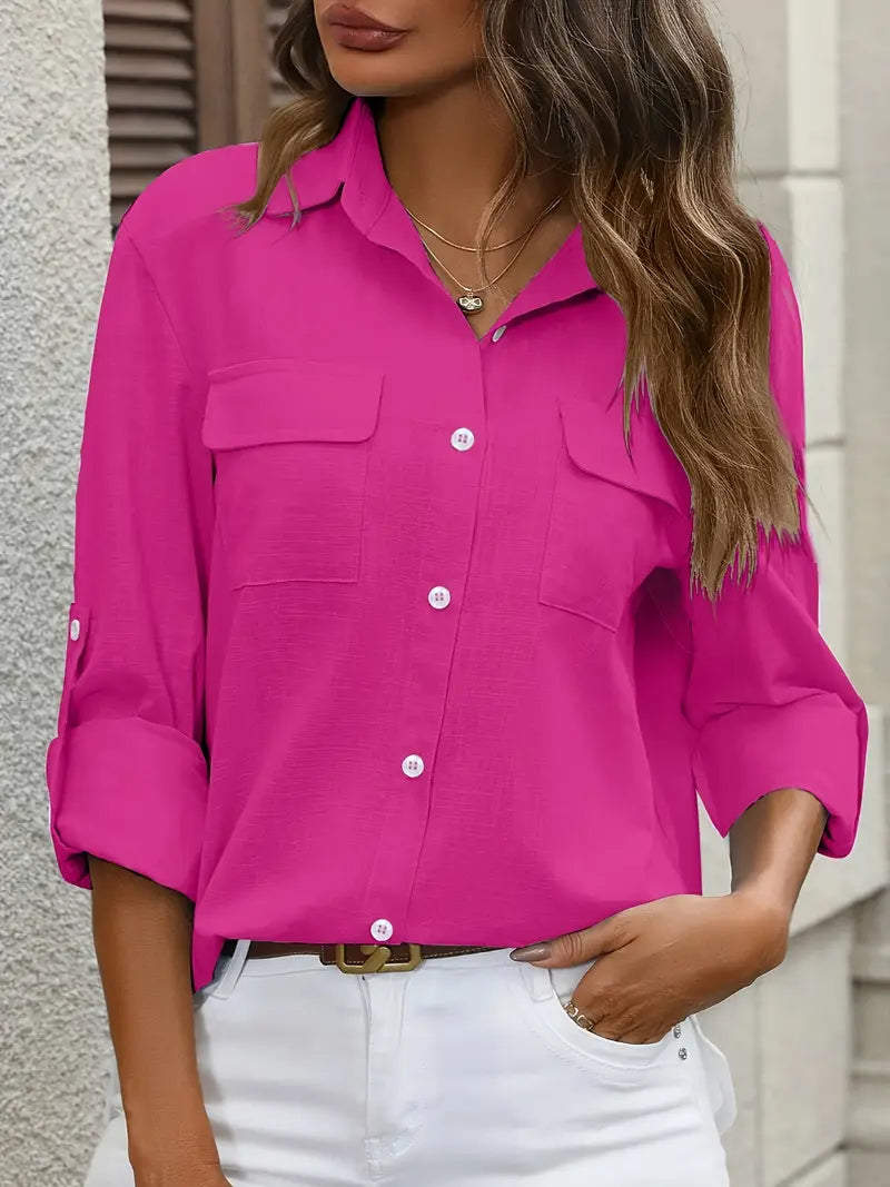 Damesblouse lichte button-up casual - veelzijdige everyday stijl voor vrouwen