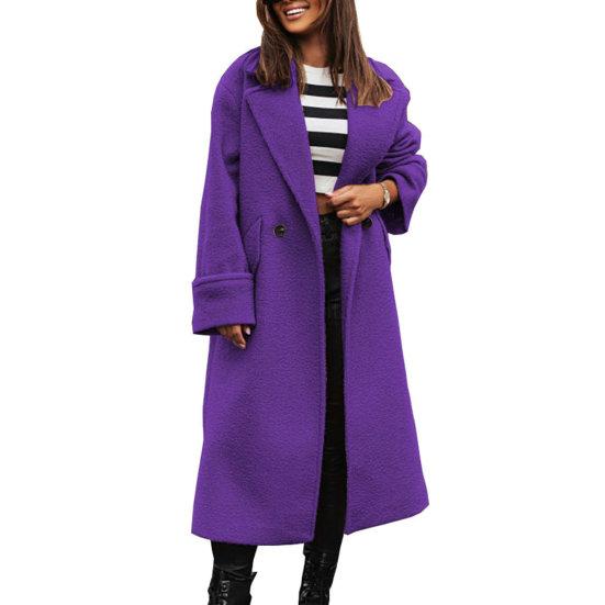 Oversized wollen jas - dubbelzijdige damesouterwear