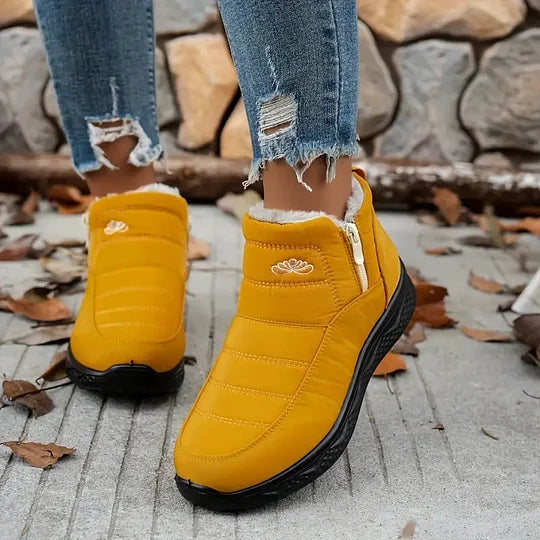 Winterlaarzen - gezellige damesankerschoenen met nepbontvoering - Bakkermode.nl