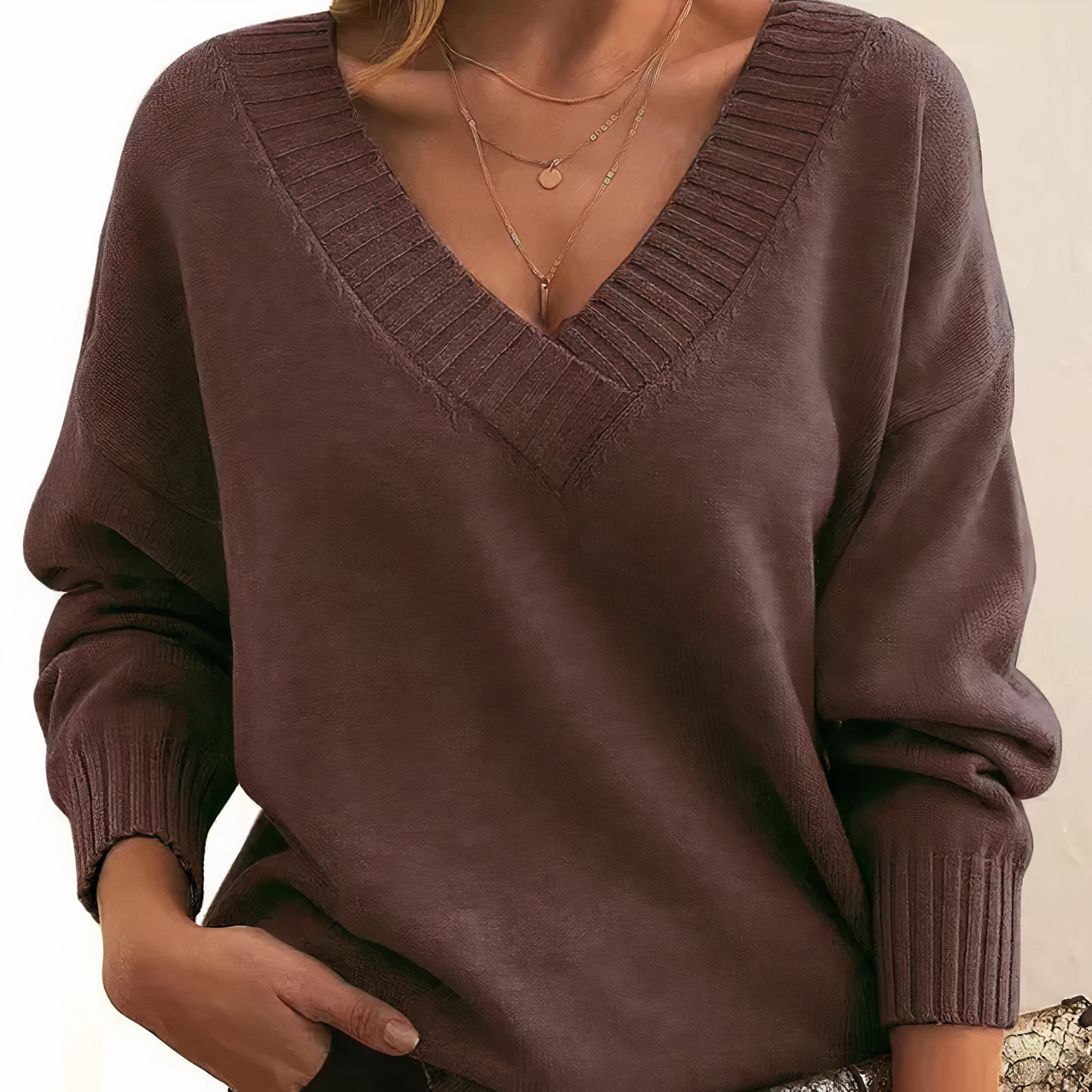 Dames v-hals kasjmier trui - elegante en gezellige jumper