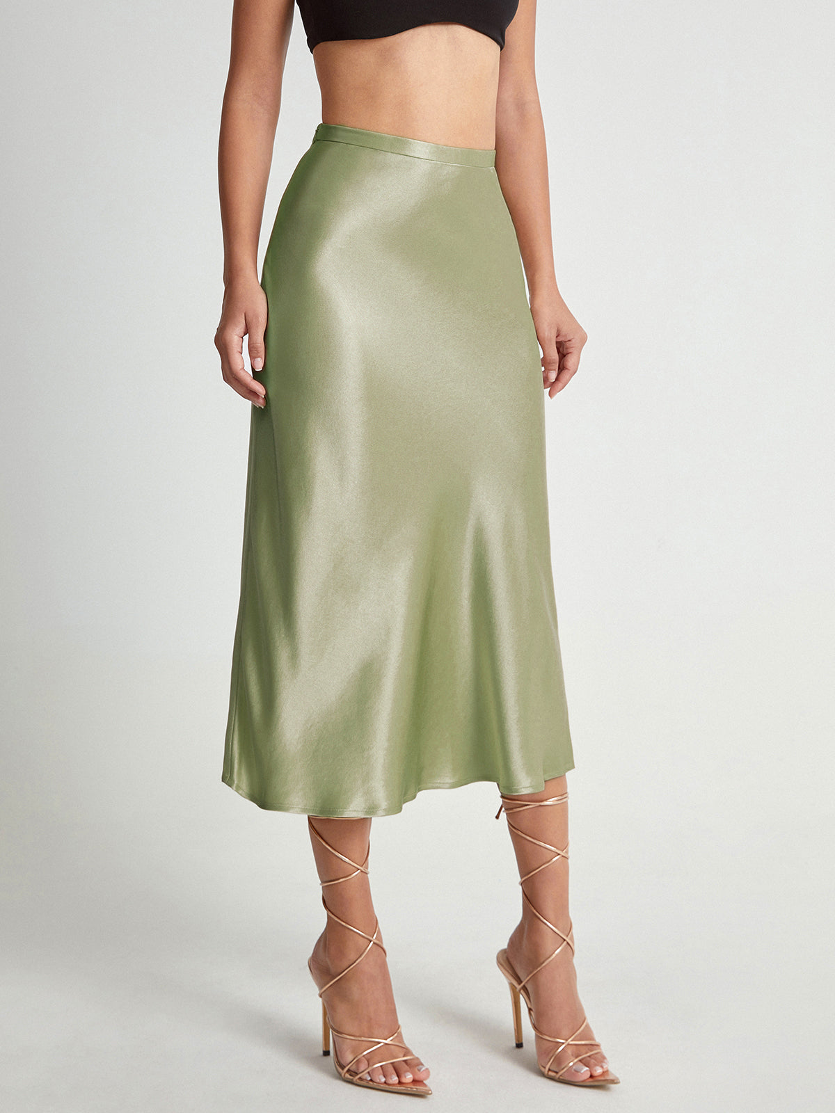Satijnen midi rok - elegante damesrok