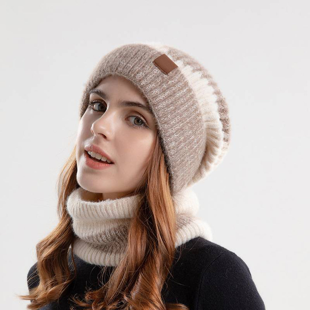 2-delige gebreide muts en sjaal set - modieuze winteraccessoires voor dames