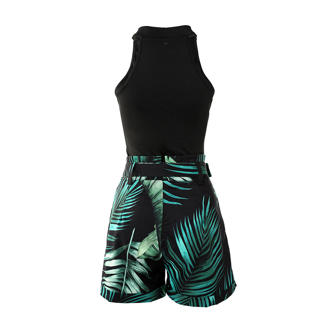 2-delige dames zomeroutfit met tropische print en shorts - trendy vakantie kleding voor dames