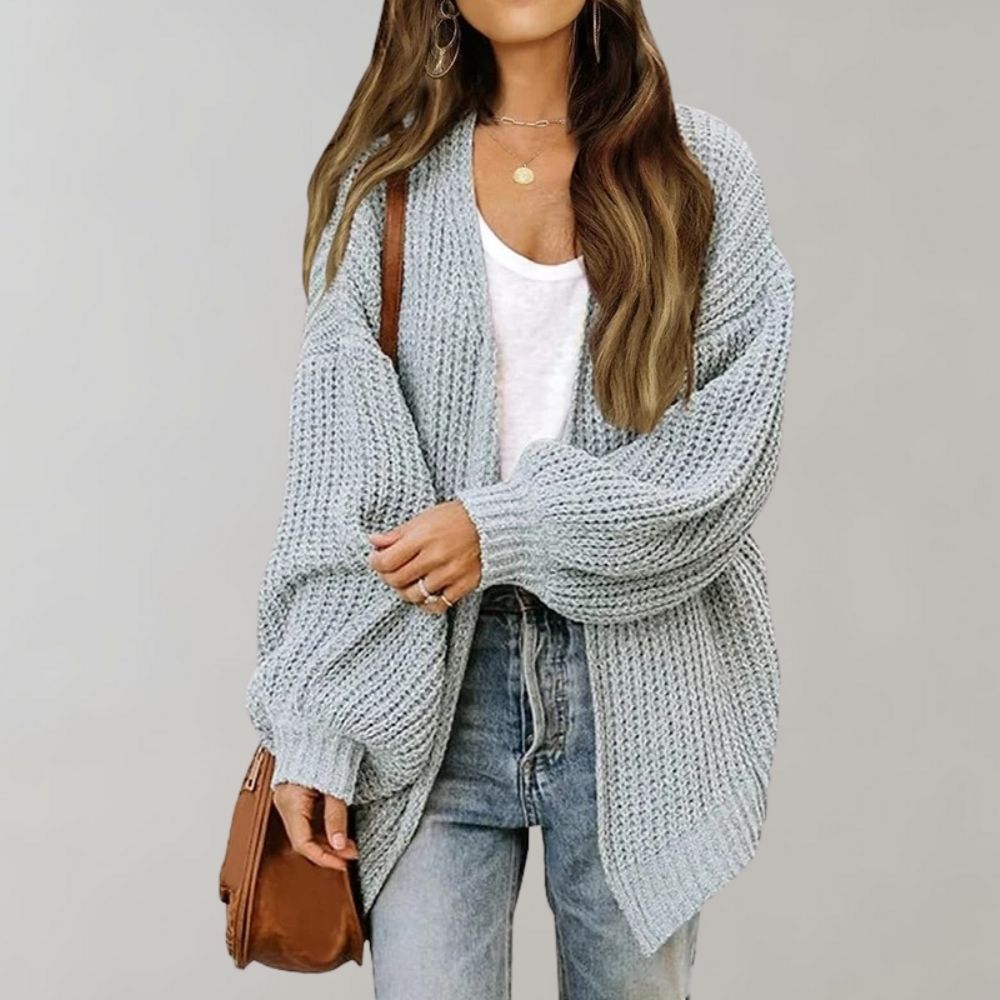 Gebreide cardigan - losjes vallende dames oversized trui