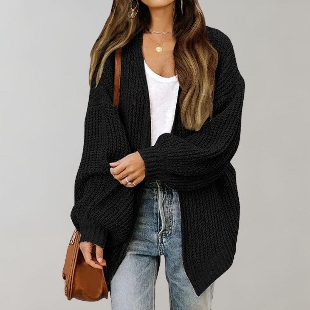 Gebreide cardigan - losjes vallende dames oversized trui