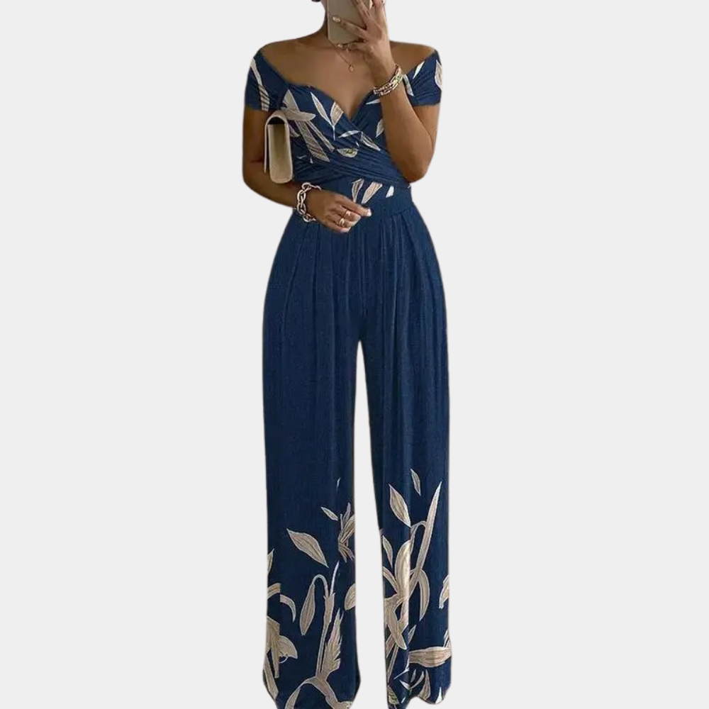 Off-shoulder jumpsuit - elegante dames tweedelige outfit