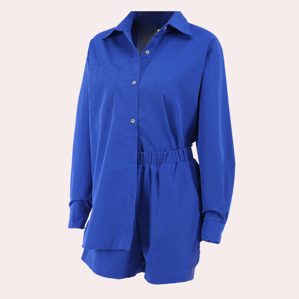 2-delige dames lounge set - stijlvolle top en shorts combinatie