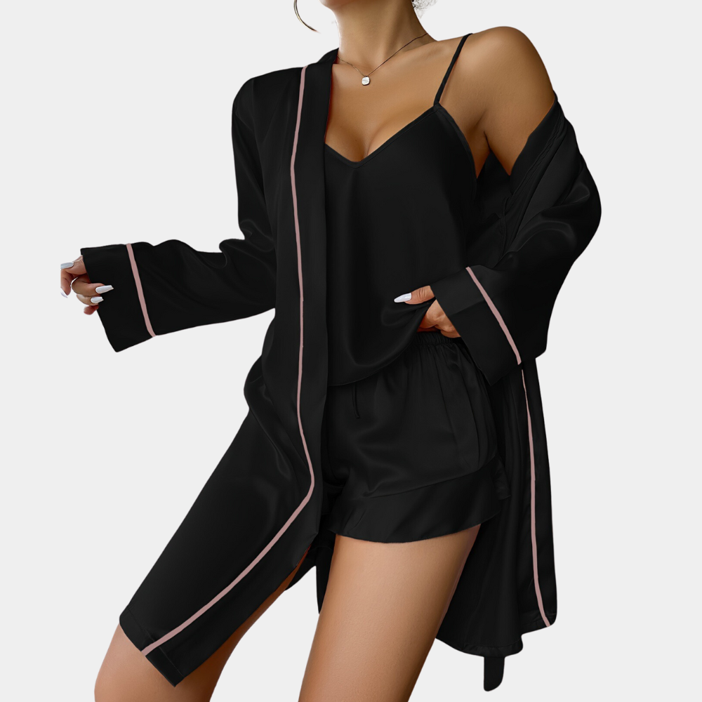 2-delige satijnen pyjama set - luxe ladies nachtkleding