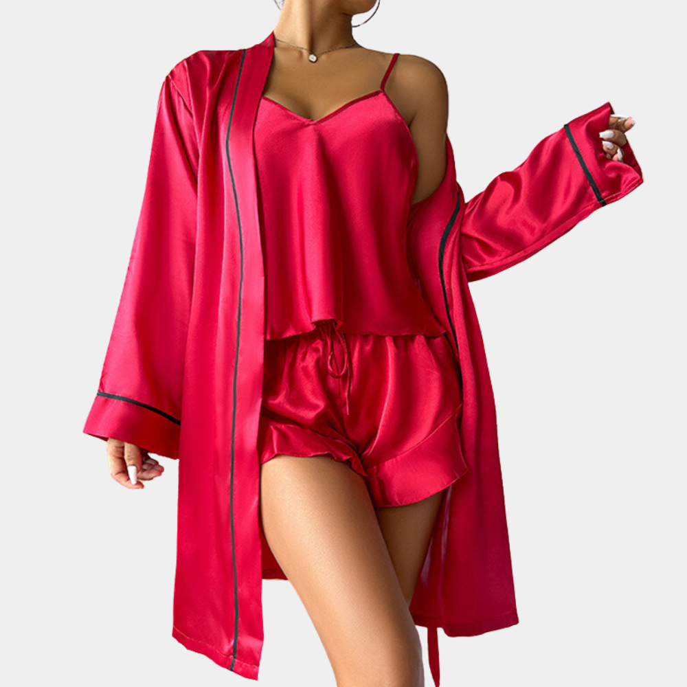 2-delige satijnen pyjama set - luxe ladies nachtkleding