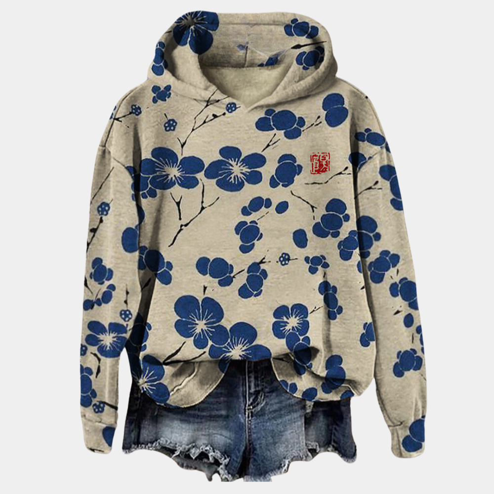 Hoodie met bloemenprint - gezellige casual top voor dames