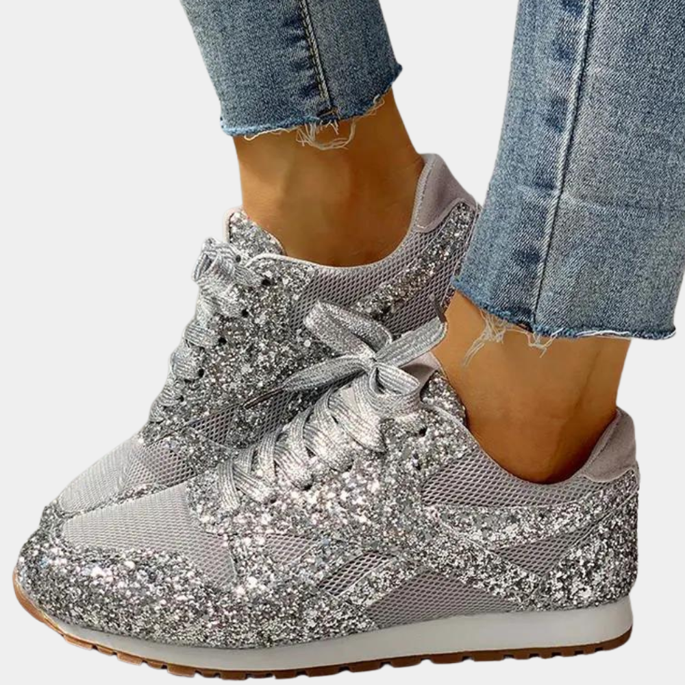 Sportieve sneakers - glinsterende dames trainers voor casual wear