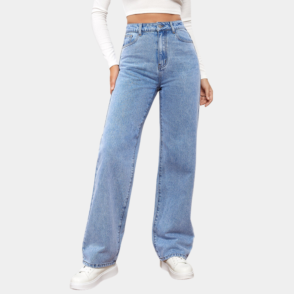 Baggy denim jeans - stijlvolle hoge taille dames jeans