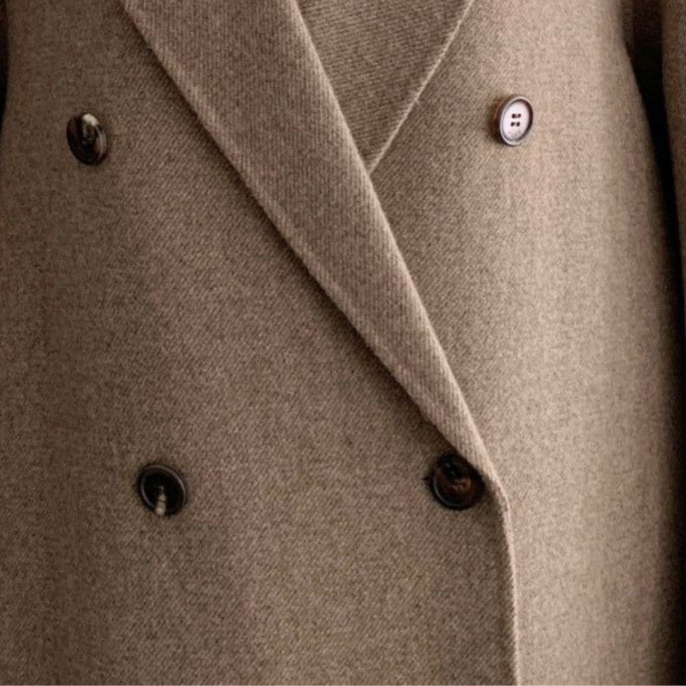 Dubbelzijdige overjas - dames elegante wollen blend jas