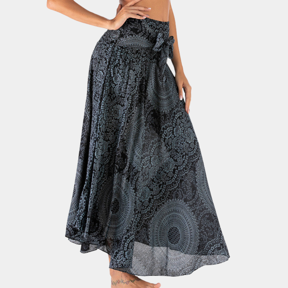 Bohemian maxi rok - lange rok met strik taille voor een moeiteloze stijl