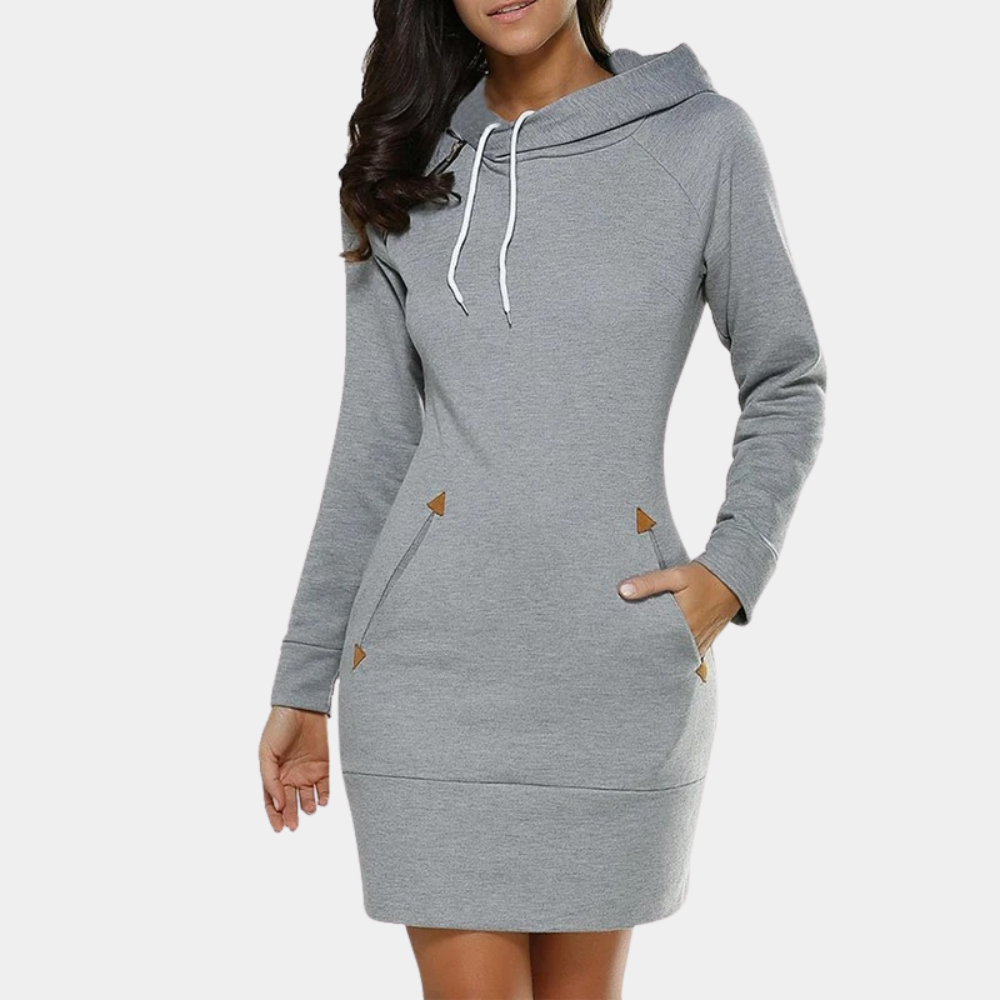 Hoodiedress - moderne dames sweatshirtjurk met zakken