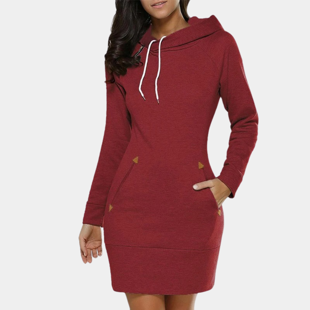 Hoodiedress - moderne dames sweatshirtjurk met zakken