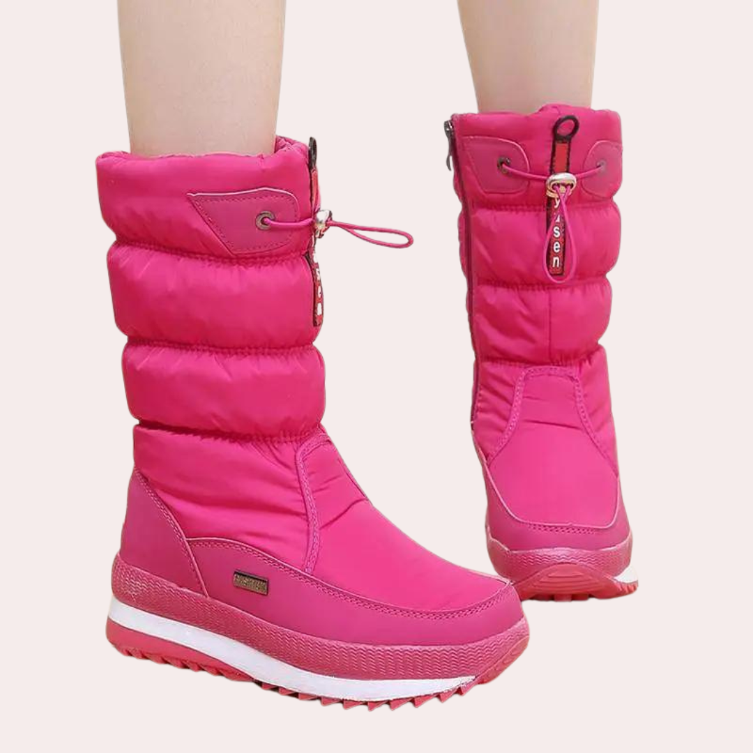 Dames winterboots - stijlvolle lichte puffer enkellaarzen - Bakkermode.nl