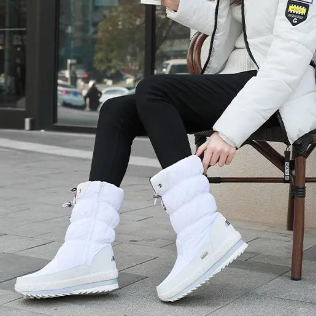 Dames winterboots - stijlvolle lichte puffer enkellaarzen - Bakkermode.nl