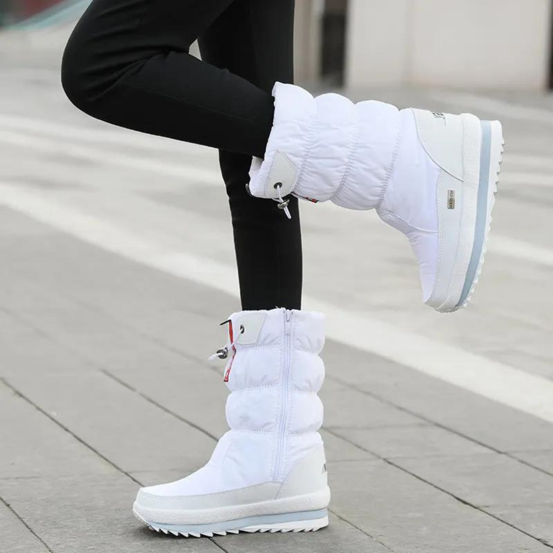 Dames winterboots - stijlvolle lichte puffer enkellaarzen - Bakkermode.nl