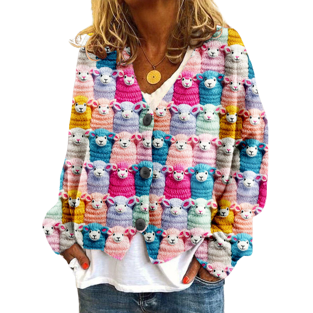 Dames cardi met schapenpatroon - trui met een twist