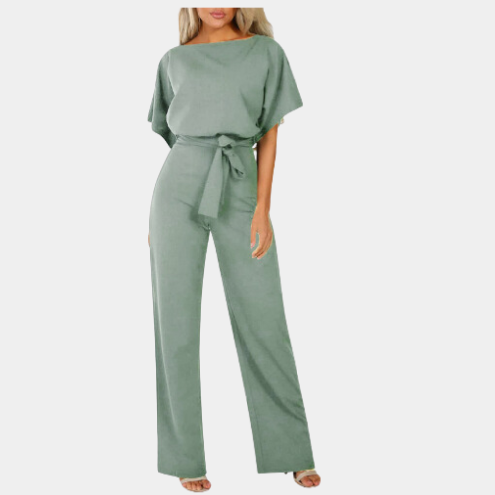 Jumpsuit - stijlvolle dames met wijde pijpen en riem