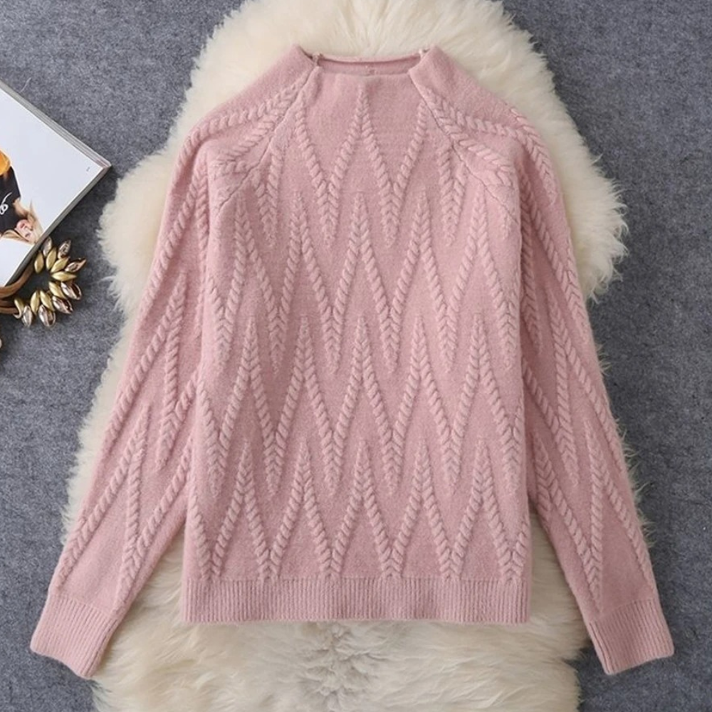 2-delige gebreide set - stijlvolle dames textuurtrui en broek