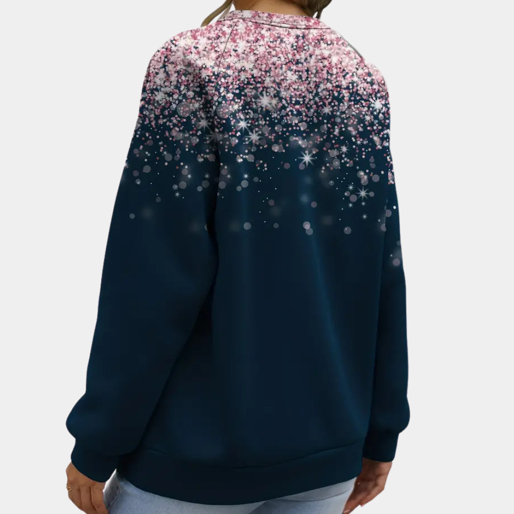 Sprankelende lange mouw sweatshirt - stijlvolle dames top met glitterdetails