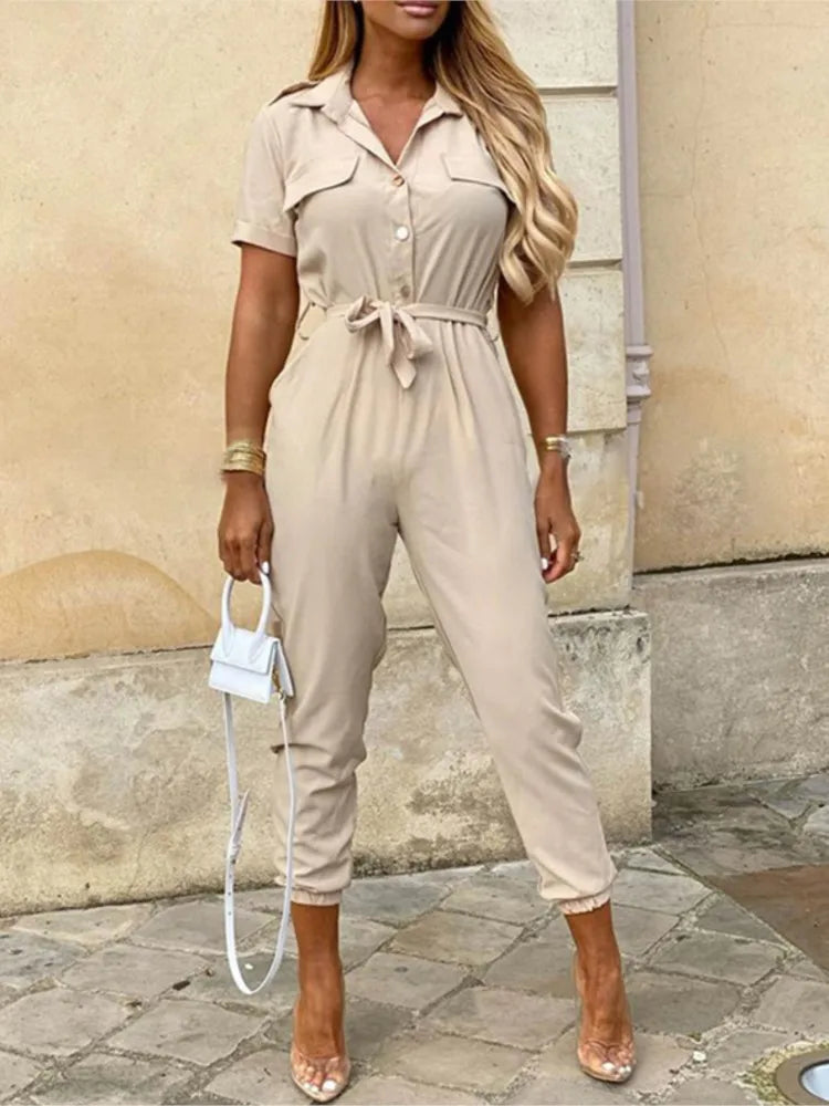 Jumpsuit - elegante dames cargo stijl jumpsuit