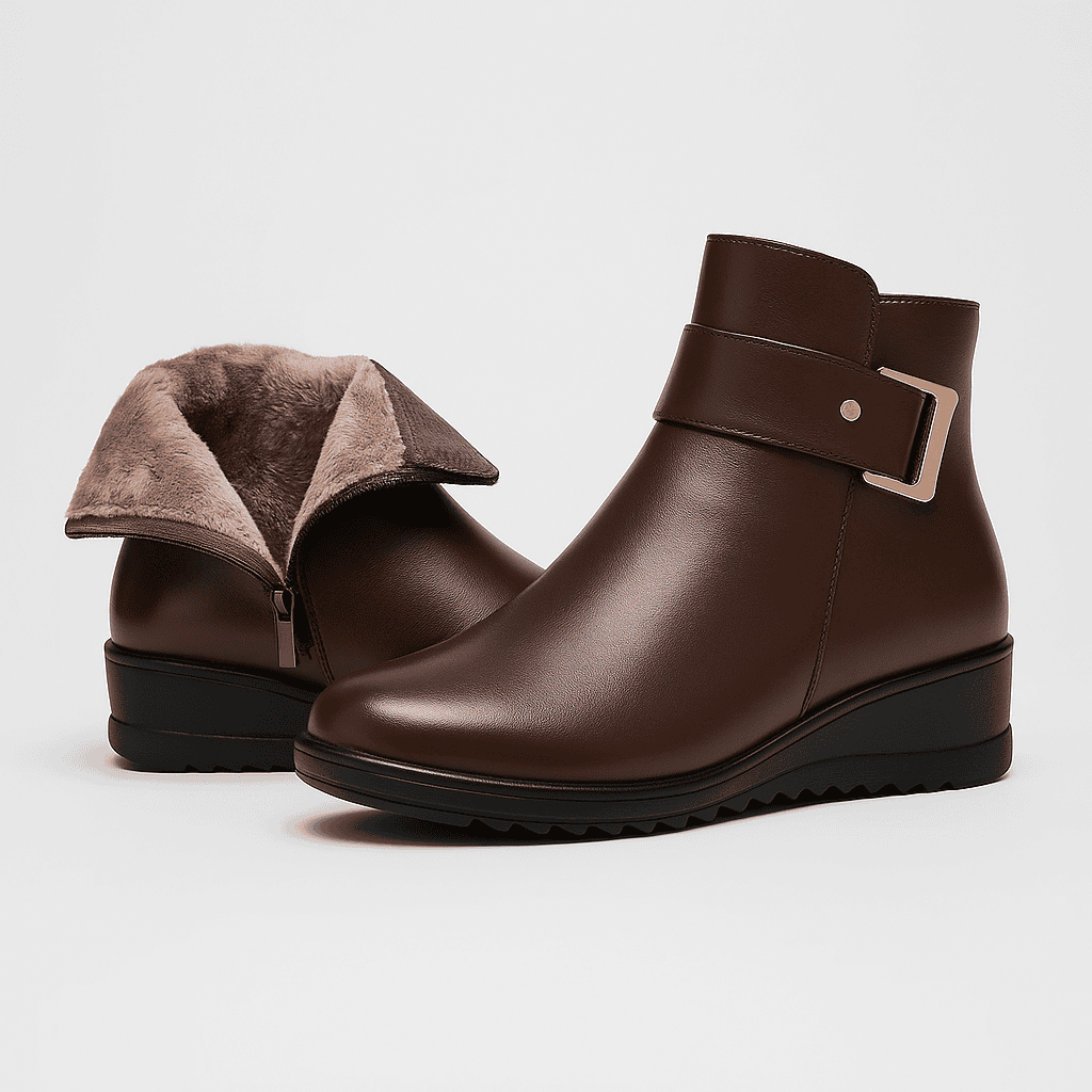 Dames enkellaarsjes met chique leren ontwerp en gesp - stijlvolle casual schoenen voor elke dag