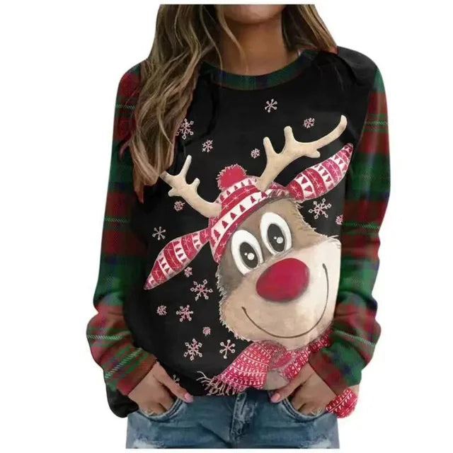 Kerstboom sweatshirt - feestelijke dames trui