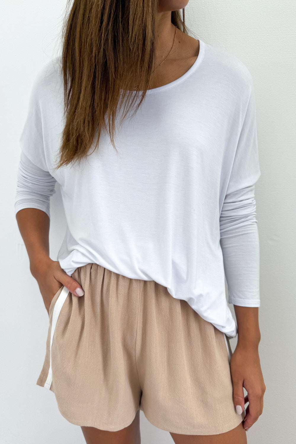 Dames casual shorts met relaxte pasvorm in linnenmix - lichtgewicht met elastische tailleband voor de zomer