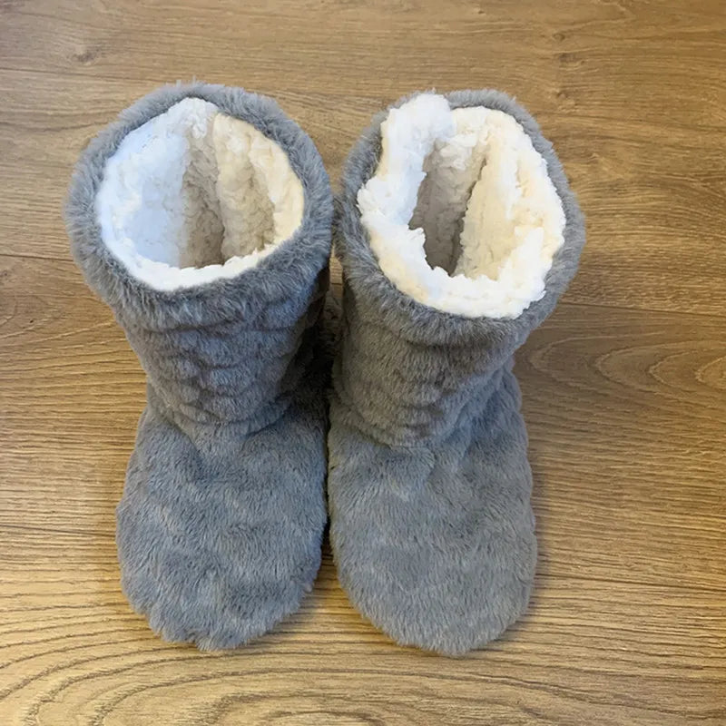 Dames pluche huisboots - gezellige faux fur sloffen - Bakkermode.nl