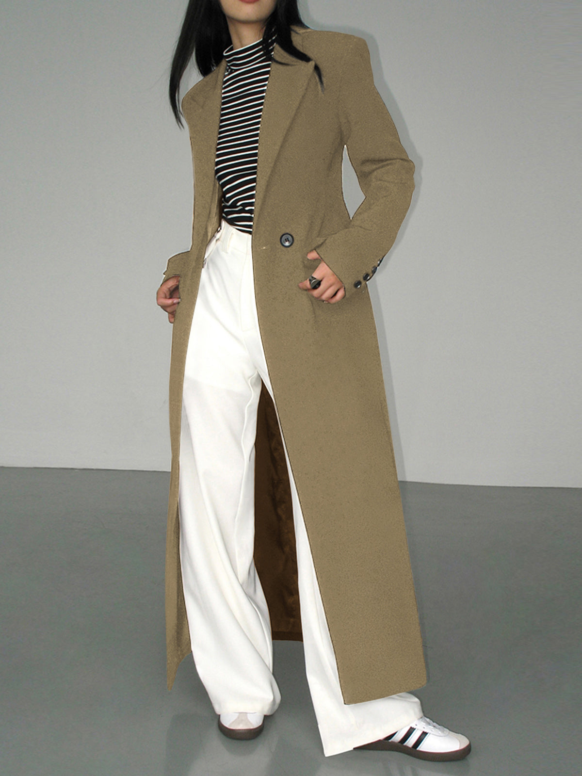 Lang op maat gemaakte jas - elegante dames blazer jurk