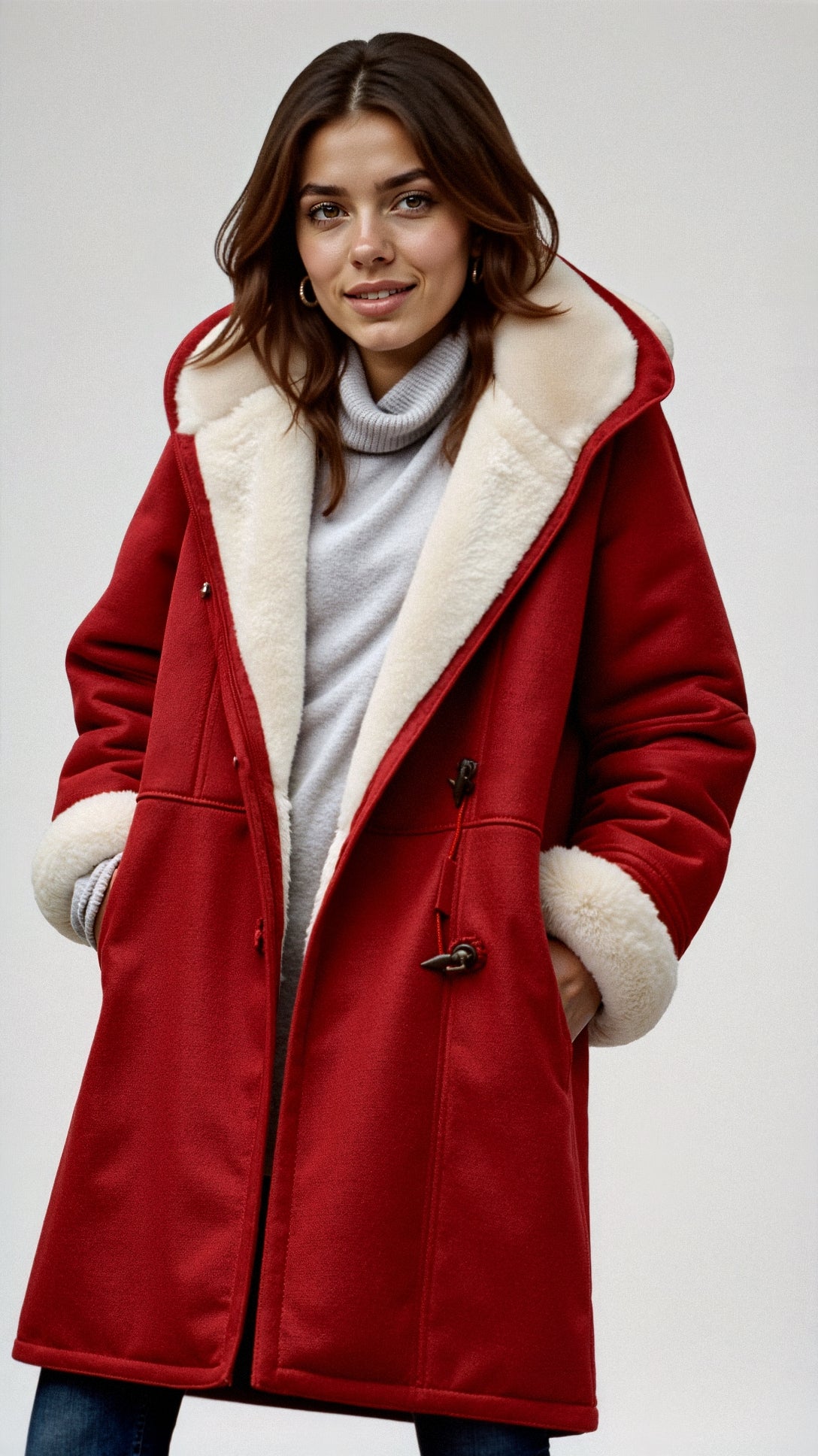 Wollen blend capuchoncoat - stijlvolle warme damesouterwear