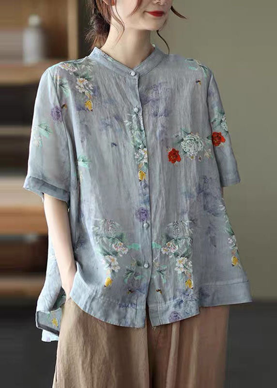 Vrouwen casual tops met halflange mouwen en bloemengestikt - lichte button-up voor dagelijks gebruik