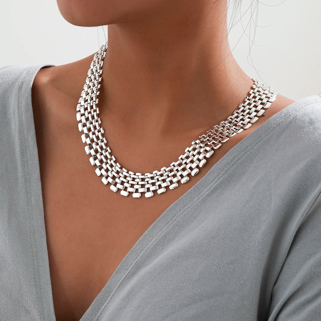Meerdere strengen ketting - elegante gelaagde dames chokercollier - Bakkermode.nl
