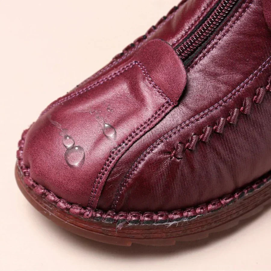 Leren enkellaarsjes - stijlvolle dames met rits