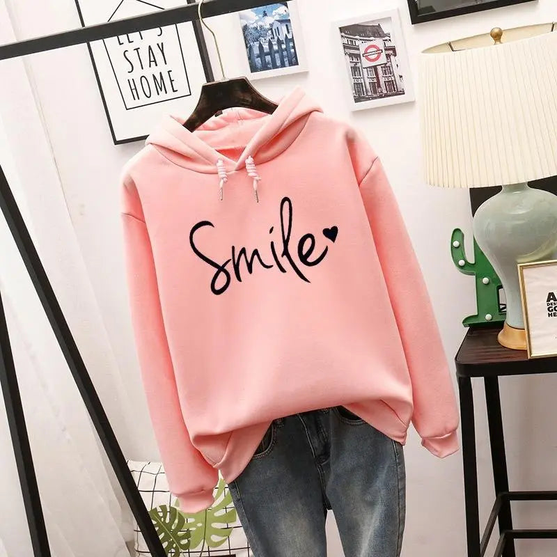 Hoodie met smileyprint - dames sweatshirt met capuchon - Bakkermode.nl