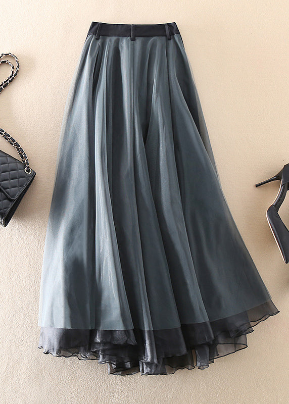 Maxi tulle rok voor vrouwen - elegante patchwork ontwerp voor veelzijdige lente uitten