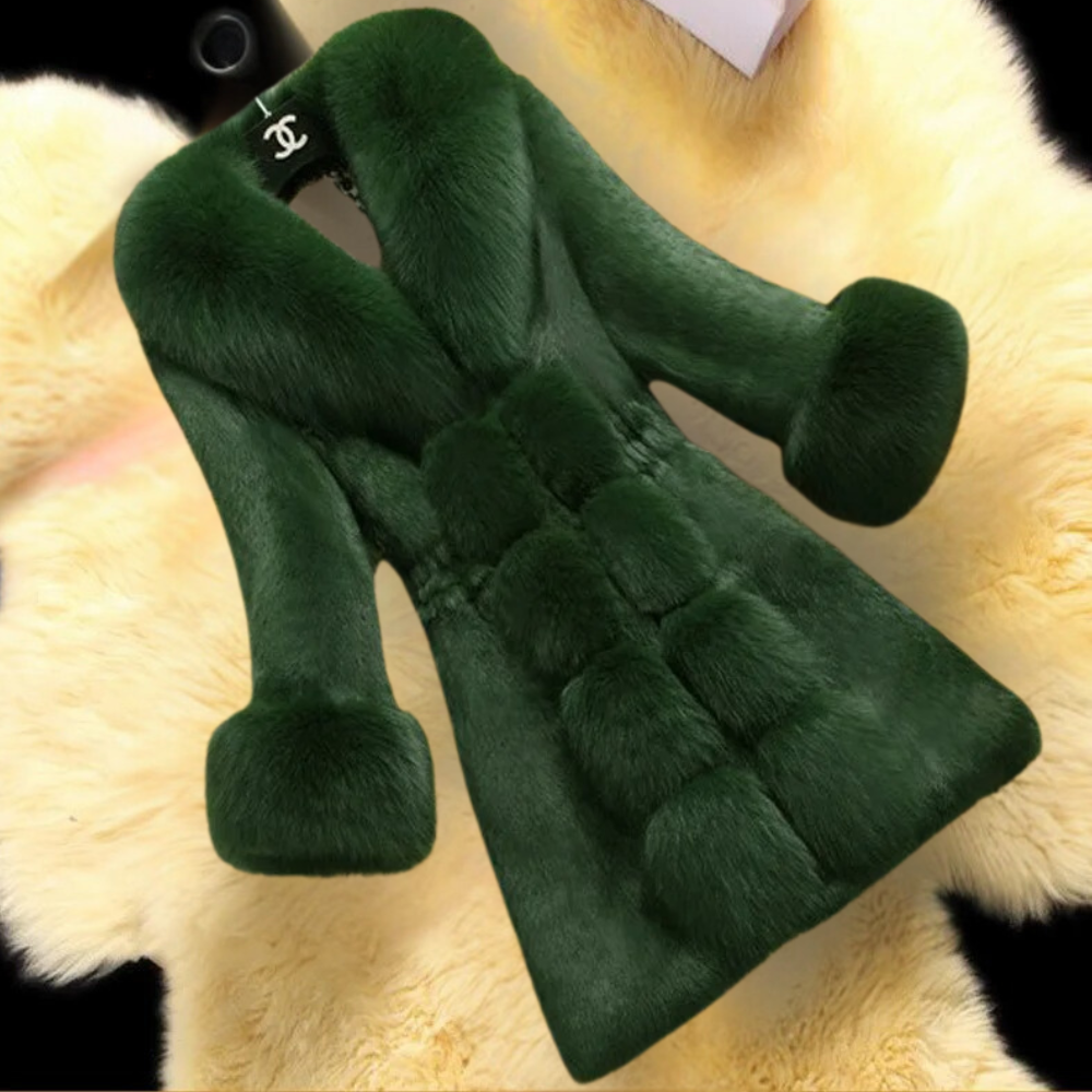 Luxe jas met bontafwerking - stijlvolle damesoutwear