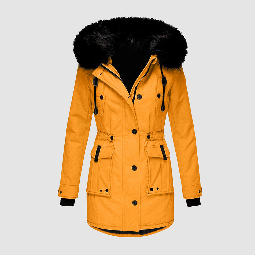 Dames winter parka jas - trendy gewatteerde jack met faux fur rand