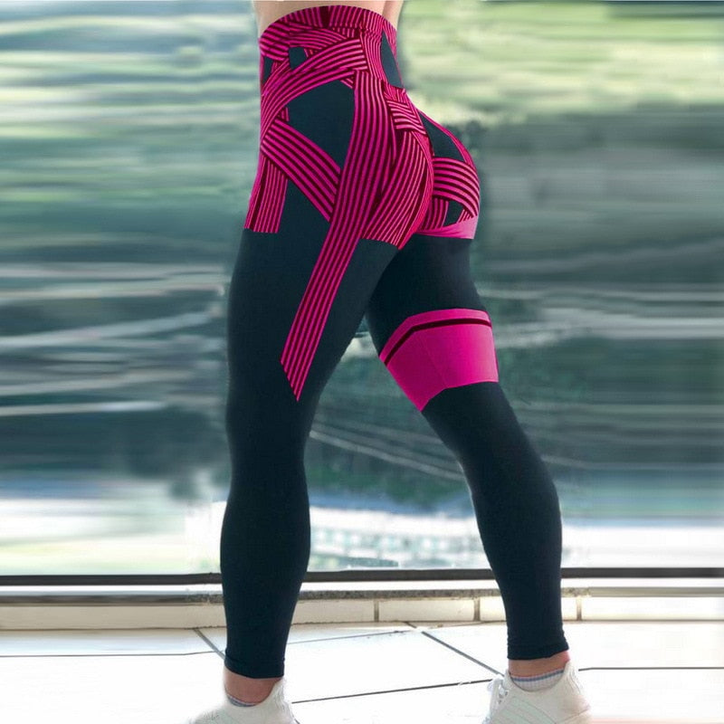 Patronen hoge taille leggings - trendy sportbroeken voor actieve dames