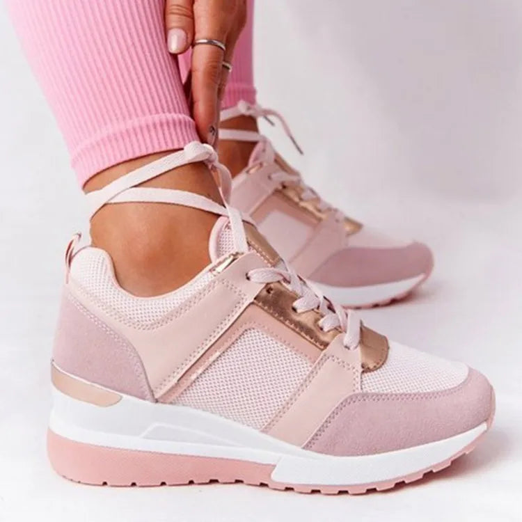 Modieuze platform sneakers dames - lichtgewicht casual schoenen - Bakkermode.nl