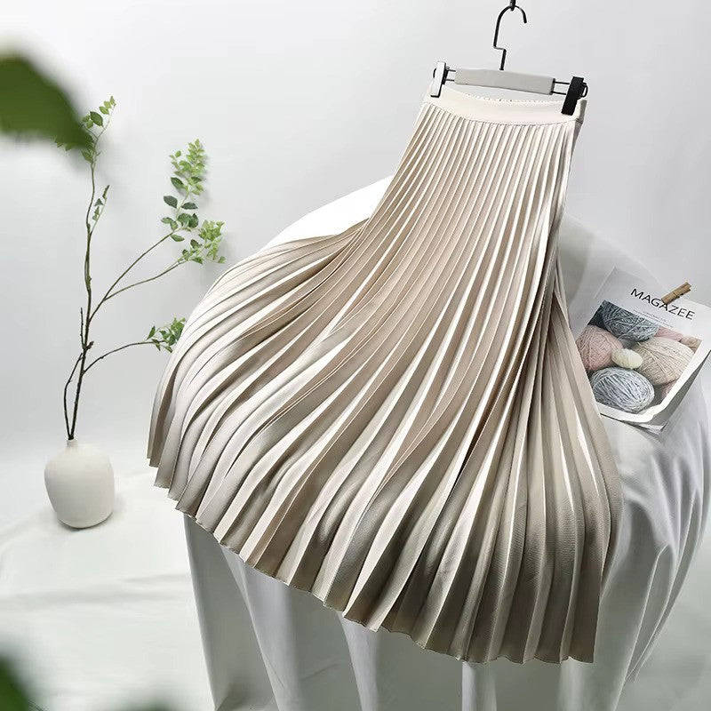 Geplisseerde midi rok - chique hoge taille damesrok