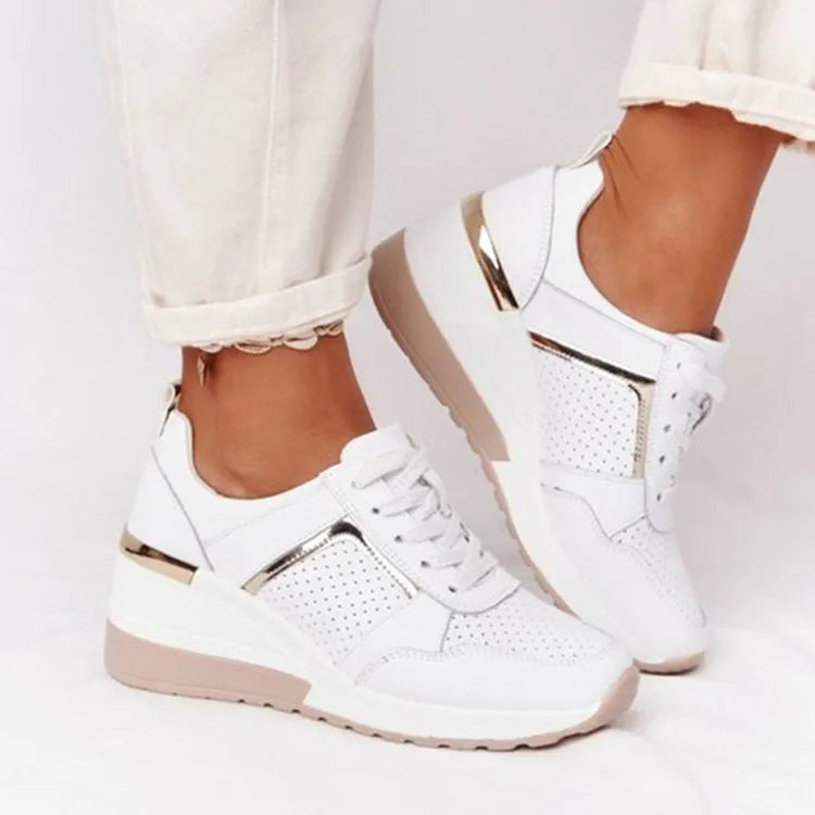 Modieuze platform sneakers dames - lichtgewicht casual schoenen - Bakkermode.nl