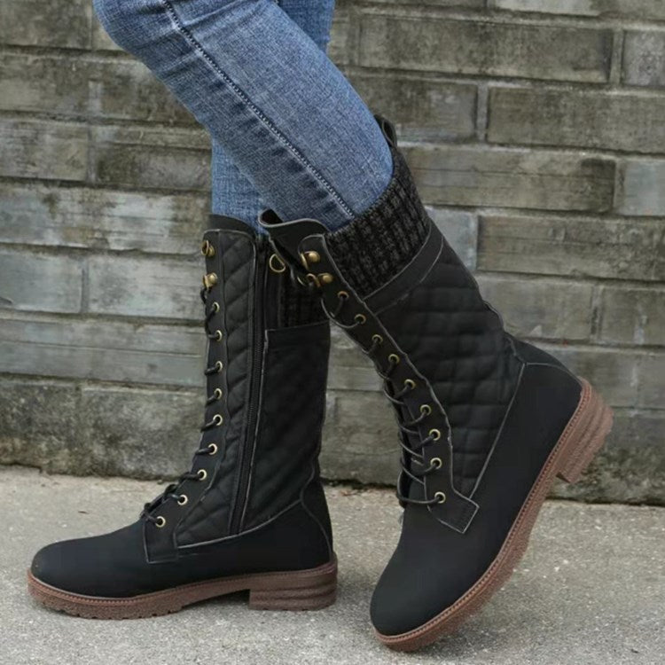 Dames gequiltte veterlaarzen - stijlvolle winterfootwear