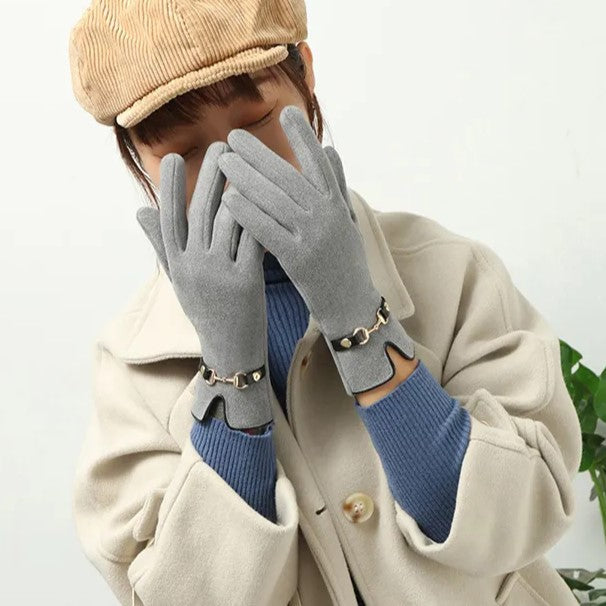 Elegante handschoenen - dames trendy handschoenen met gouden accenten